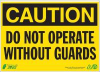 5YGA7 Caution Sign, 10 x 14In, BK/YEL, ENG, Text