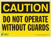 5YGA8 Caution Sign, 10 x 14In, BK/YEL, ENG, Text