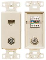 5YLX5 Wall Plate and Jack, Cat 5e/F-Type, Lt Al