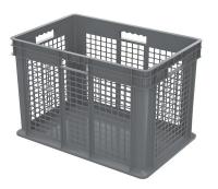 5YN12 Cntnr, Mesh Side/Solid Base, 3.49 cuft, Gry