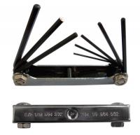 5YUT4 Hex Key Set, 0.050-5/32 In., Fold-Up, Short