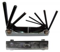 5YUT5 Hex Key Set, 3/32 - 1/4 In., Fold-Up, Short