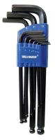 5YUU3 Ball End Hex Key Set, 1.5 - 10mm, L-Shaped