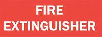 5Z453 Fire Extinguisher Sign, 7 x 10In, WHT/R