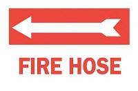 5Z475 Fire Hose Sign, 10 x 14In, R/WHT, FH, ENG