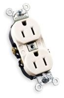 5Z834 Receptacle, Duplex, 15A, 125V, WH, Commercial