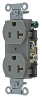 5Z837 Receptacle, Duplex, 20A, 125V, GY, Commercial