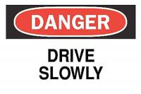 5Z982 Danger Sign, 10 x 14In, R and BK/WHT, ENG