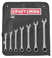5ZFL6 Ratcheting Wrench Set, SAE, 12 pt., 7 PC