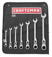 5ZFL7 Ratcheting Wrench Set, SAE, 12 pt., 7 PC