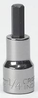 5ZFW7 Hex Bit Socket, 3/8 Dr, 1/4 In