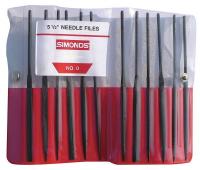 5ZFY0 Needle Files, Swiss, Blk, #0, 5-1/2In, 12 Pc