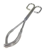 5ZPV6 Coated Beaker Tongs, 3 Jaw, Plated Steel