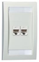 5ZVZ9 Faceplate, Single Gang, 2 Ports, White