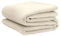 5ZXX9 Fleece Blanket, Queen, 90x90 In., Ivory, PK4