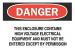 5GJ49 - Danger Sign, 10 x 14In, R and BK/WHT, ENG Подробнее...