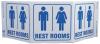 5JMU9 - Restroom Sign, 7-1/2 x 20In, BL/WHT, ENG Подробнее...