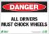 5VXL0 - Danger Sign, 7 x 10In, R and BK/WHT, ENG Подробнее...