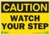 5YFZ3 - Caution Sign, 7 x 10In, BK/YEL, ENG, Text Подробнее...