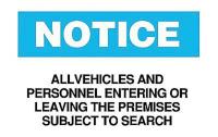 6A421 Notice Security Sign, 10 x 14In, ENG, Text