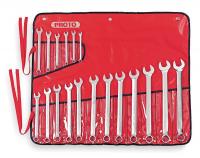 6A542 Combo Wrench Set, Antislip, 7-24mm, 18 Pc