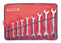 6A544 Open End Wrench Set, 15Deg, 1/4-1-1/8, 10Pc