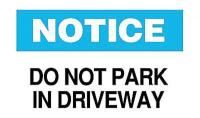 6A590 Parking Sign, 10 x 14In, BK and BL/WHT
