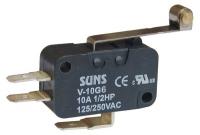 6A885 Mini Snap Swch, 10A, SPDT, Lng Roller Lever