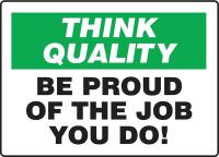 6AFA1 Quality Control Sign, 7 x 10In, PLSTC, ENG