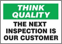 6AFG2 Quality Control Sign, 10 x 14In, PLSTC, ENG