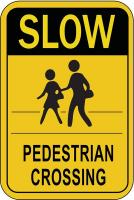 6AHR4 Traffic Sign, 18 x 24In, BK/YEL, MUTCD