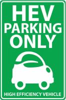 6AHU2 Parking Sign, 18 x 12In, GRN/WHT, Eco Car
