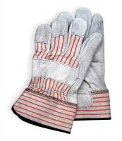 6AJ36 Leather Gloves, Red Striped, L, PR
