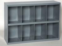 6ALJ3 Bin Storage Unit, 8 Bins, Gray, Steel