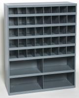 6ALJ5 Bin Storage Unit, 44 Bins, Gray, Steel
