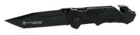 6ALK8 Folding Knife, Tanto, 5.6 In, SS, Smooth, Blk