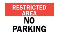 6BT13 No Parking Sign, 10 x 14In, R and BK/WHT