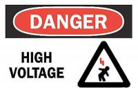 6BT44 Danger Sign, 10 x 14In, R and BK/WHT, HV, HV