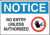 6BT46 Notice Sign, 10 x 14In, R, BL and BK/WHT