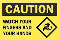 6BT51 Caution Sign, 10 x 14In, BK/YEL, ENG, SURF