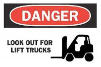 6BT55 Danger Sign, 10 x 14In, R and BK/WHT, ENG