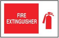 6BT58 Fire Extinguisher Sign, 10 x 14In, WHT/R