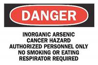 6BT70 Danger Sign, 10 x 14In, BK and R/WHT, ENG