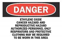 6BT72 Danger Sign, 10 x 14In, R and BK/WHT, ENG