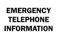 6BT76 Emergency Sign, 10 x 14In, BK/WHT, ENG, Text