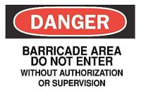 6BV98 Danger Sign, 10 x 14In, R and BK/WHT, ENG