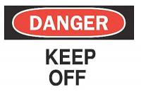 6BW30 Danger Sign, 7 x 10In, R and BK/WHT, ENG