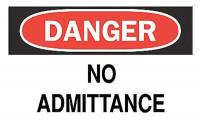 6BW36 Danger Admittance Sign, 10 x 14In, ENG