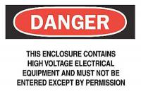 6BW47 Danger Sign, 7 x 10In, R and BK/WHT, ENG, HV