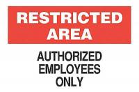 6BW93 Admittance Sign, 7 x 10In, BK and R/WHT